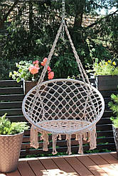 Підвісне садове крісло гойдалка Гніздо Лелеки Бежеве
