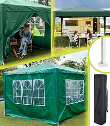 Садовий павільйон, альтанка, торговий тент (3x3x2,5 м) 4 стінки, Зелений