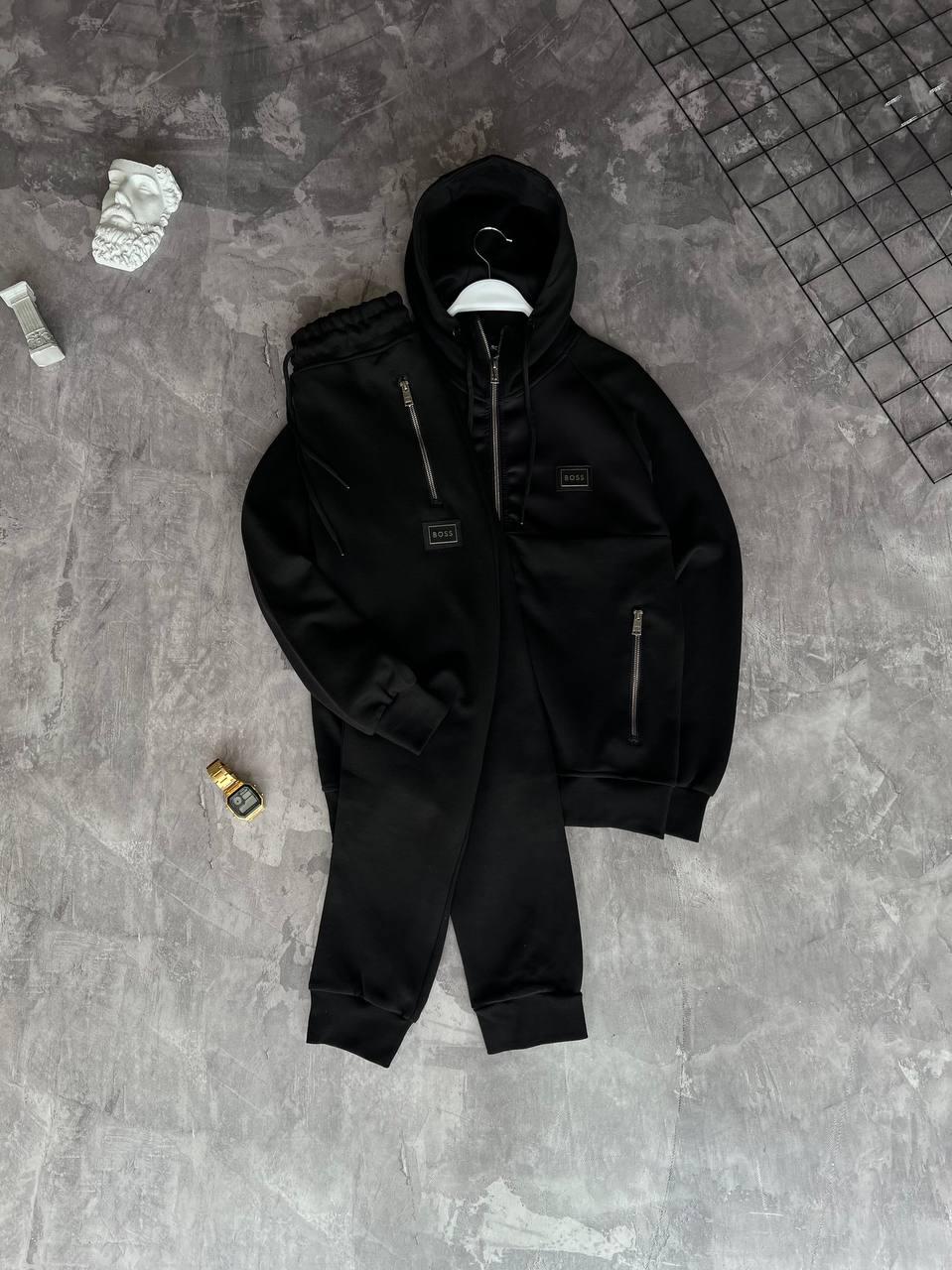 Спортивний костюм комплект чорний з капюшоном Hugo Boss