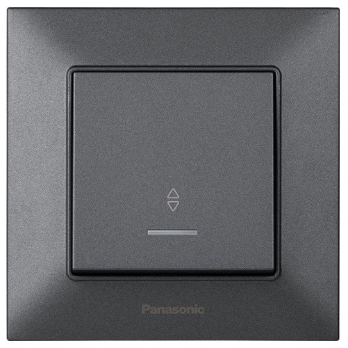 Вимикач одноклавішний прохідний з підсвіткою димчастий Panasonic Arkedia Slim, фото 1
