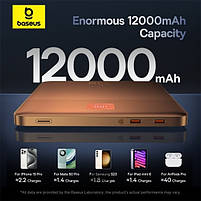 Зовнішній акумулятор Baseus Blade2 Fast-Charging Power Bank with Digital Display Intelligent Edition 12000mAh 65W Canyon Coral, фото 5