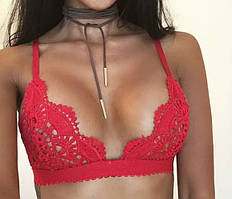 Сексуальний жіночий мереживний бюстгальтер з бретельками, що регулюються, укорочений топ без підкладки бюстгальтер-бралетт