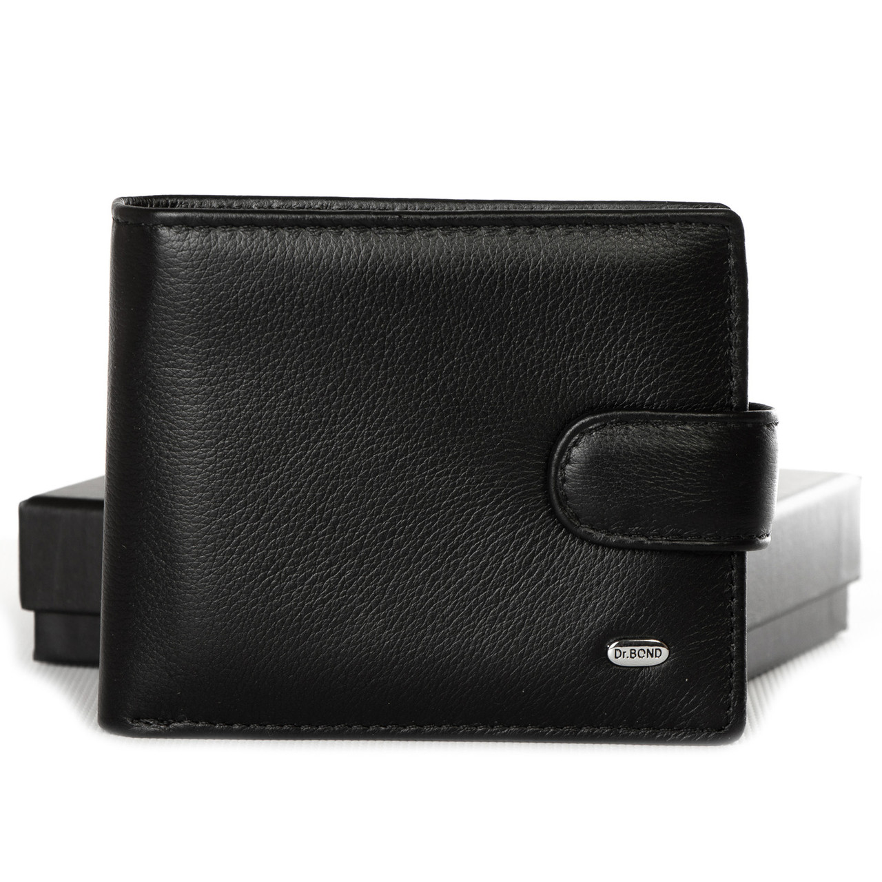 Чоловіче шкіряне портмоне DR. BOND M60-1 black.Купити чоловічі гаманці гуртом і в роздріб в Україні., фото 1