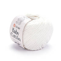 YarnArt BABY COTTON (Бейбі Котон) № 401 кремовий (Пряжа напівбавовна, нитки для в'язання)