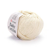 YarnArt BABY COTTON (Бейбі Котон) № 402 молочний (Пряжа напівбавовна, нитки для в'язання)