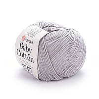 YarnArt BABY COTTON (Бейбі Котон) № 406 сіро-бежевий (Пряжа напівбавовна, нитки для в'язання)