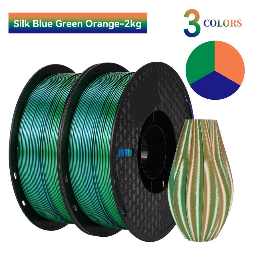 Пластик філамент KINGROON PLA Silk Blue Green Orange (YMX0176 / HC126)