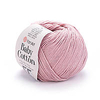 YarnArt BABY COTTON (Бейбі Котон) № 413 пудра (Пряжа напівбавовна, нитки для в'язання)