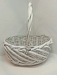 Кошик плетений з лози овальний білий 26 см (1869)