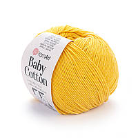 YarnArt BABY COTTON (Бейбі Котон) № 432 жовтий (Пряжа напівбавовна, нитки для в'язання)