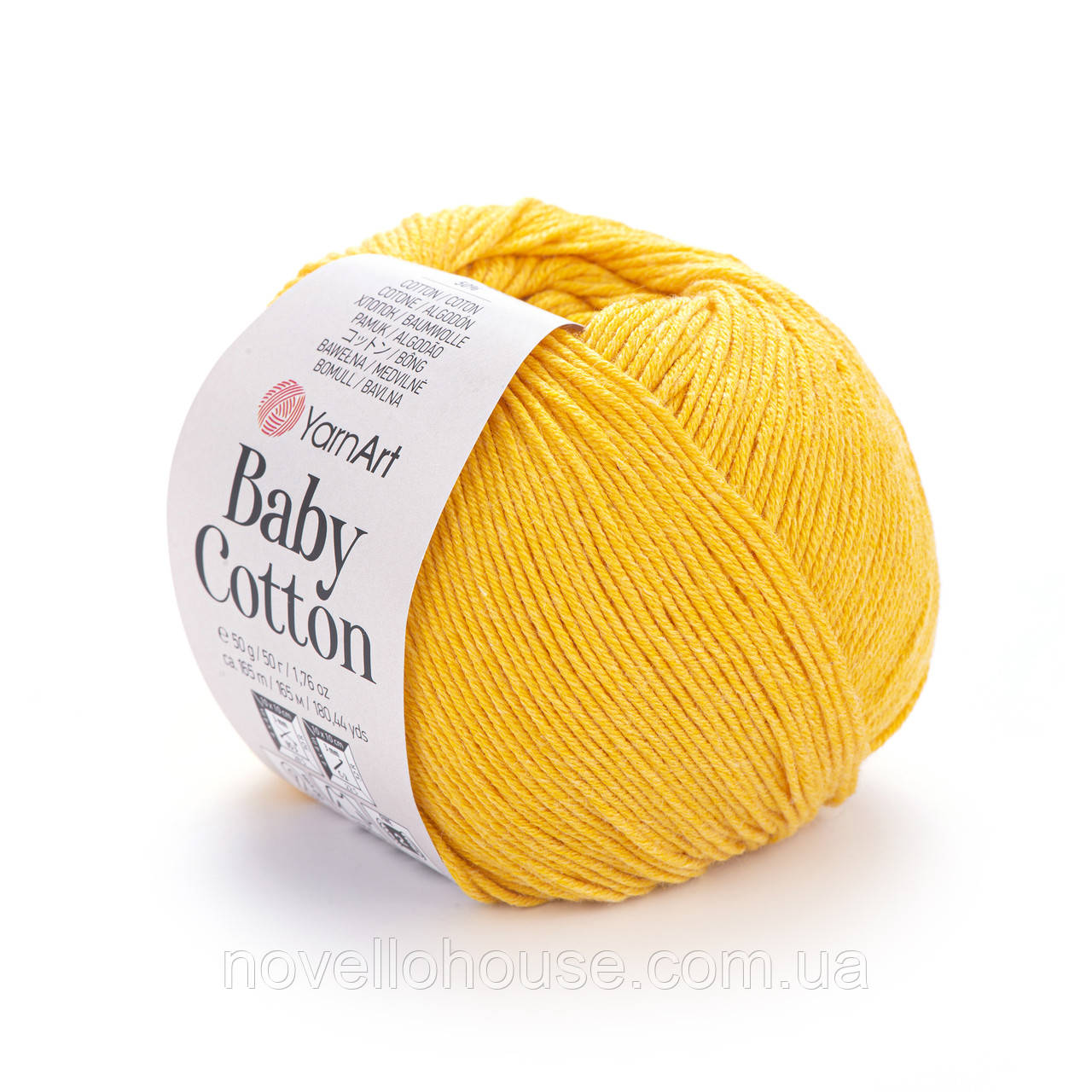 YarnArt BABY COTTON (Бейбі Котон) № 432 жовтий (Пряжа напівбавовна, нитки для в'язання)
