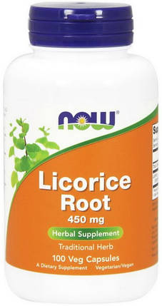 Корінь солодки Now Foods Licorice Root 450 mg 100 капсул, фото 1