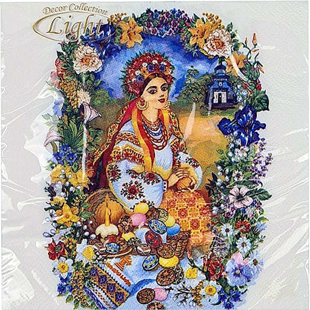 Серветка ЗЗхЗЗ см Великодня тришарова паперова Luxy 15 шт "Прекрасна господиня"