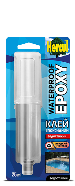 Клей епоксидний водостійкий в шприці Hercul Waterproof Epoxy 25мл