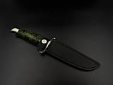 Бойовий ніж ручної роботи «Фінка #18» зі шкіряними піхвами нескладний N690/61 HRC., фото 6