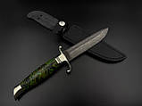 Бойовий ніж ручної роботи «Фінка #18» зі шкіряними піхвами нескладний N690/61 HRC., фото 4