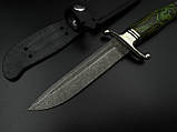 Бойовий ніж ручної роботи «Фінка #18» зі шкіряними піхвами нескладний N690/61 HRC., фото 2