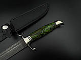Бойовий ніж ручної роботи «Фінка #18» зі шкіряними піхвами нескладний N690/61 HRC., фото 3