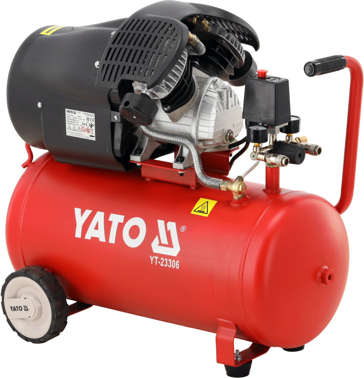 Компресор мережевий YATO 230 В 2.2 кВт 8Bar 392 л/хв 50 л YT-23306