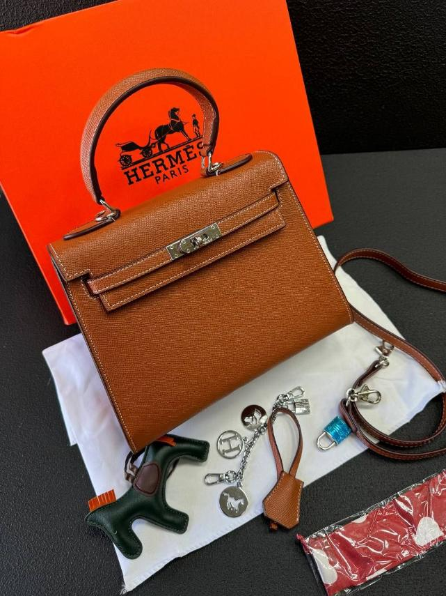 Жіноча сумка Hermes, коричнева, 25*20*12см, 931577-1