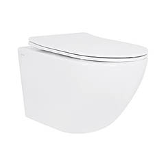 Унітаз підвісний Jay Rimless 485×360×320 мм, White, з сидінням Slim Duroplast/ Soft-close/ Quick Relase QT07335177RW Qtap