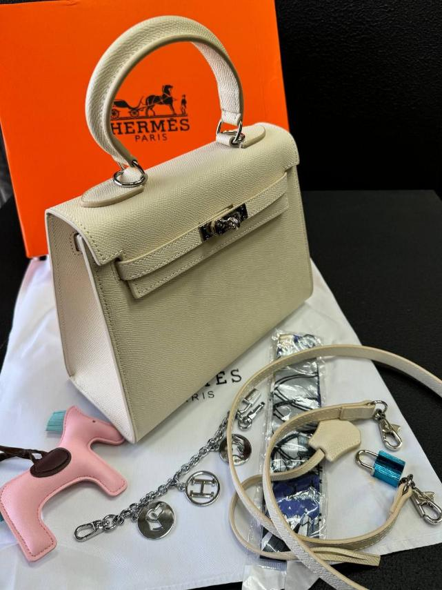 Жіноча сумка Hermes, біла, 25*20*12см, 931577-2