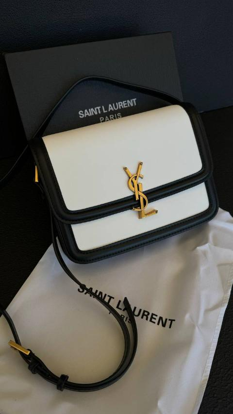 Жіноча сумка YSL, біло-чорна, 24*19*8см, 931580