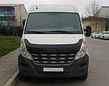 Дефлектор капота вітровик мухобійка кріплення EUROCAP для Рено Майстер Renault Master 2011-2023 г чорний, фото 5