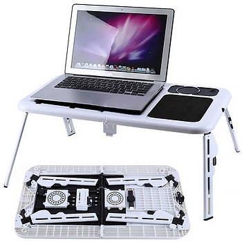 Портативний столик для ноутбука з охолодженням (28,5х31,6х3,6 см) E Table / Підставка-трансформер для ноутбука