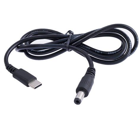 Кабель перетворювач USB-C PD на 5.5x2.1mm 12VDC 1m, фото 1