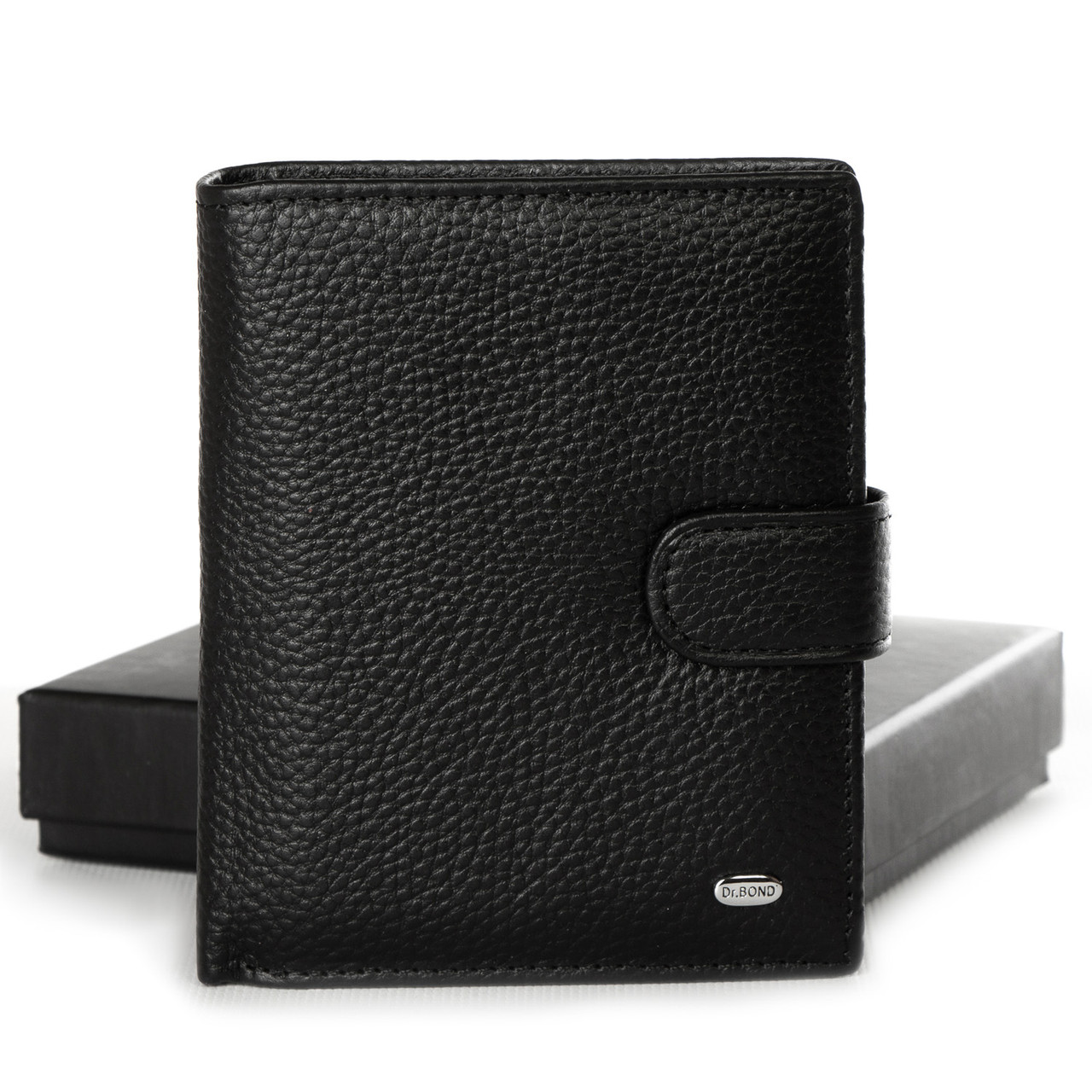 Чоловіче шкіряне портмоне DR. BOND M09L black.Купити чоловічі гаманці гуртом і в роздріб в Україні., фото 1