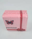 Одноразова Cалфетка 50лист Прем'єр 2-вух шарові рожева 33х33 (10 пачка), фото 2