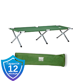 Розкладне туристичне ліжко з чохлом Bass Polska BH 31001 190 х 70 х 45 см зелене