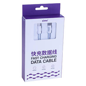 Кабель USB Type-C — Type-C 1метр білий (X60W3AC2C — zime), фото 2