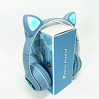 Навушники для дівчинки вушка Cat VZV 23M, Бездротові навушники кішечка з вушками US-33