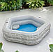 Сімейний надувний басейн 213*206*53 см, Bestway 54423, сидіння, підсклянники, підголовник, фото 2