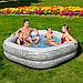 Сімейний надувний басейн 213*206*53 см, Bestway 54423, сидіння, підсклянники, підголовник, фото 3