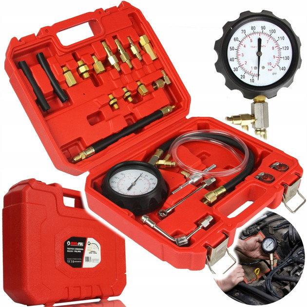 Набір для вимірювання тиску палива та олії Mar-Pol 0–10 бар 21 одиниця (M57674)