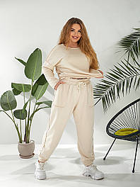 Штани-балони тринитка петля з лампасом і кишенями