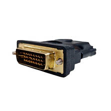 Адаптер DVI-I (24+5) - HDMI, тато-мама, перехідник, позолочений, фото 4