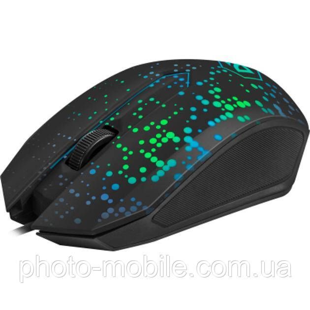 Комп'ютерна миша Defender Event MB-754, USB, оптична, 1000 dpi, 3 кнопки, RGB підсвічування, Black