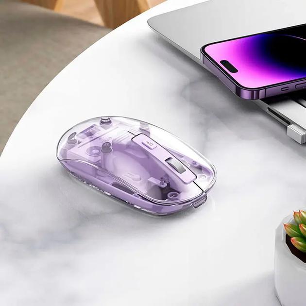 Комп'ютерна миша бездротова Hoco GM29 Mysterious dual-mode 4 кнопки/BT/USB 2.4GHz/1600DPI Purple