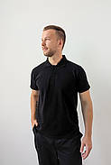 Футболка поло чоловіча Чорна M, фото 2