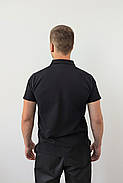 Футболка поло чоловіча Чорна M, фото 4