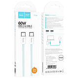 Кабель Hoco X104 Source 60W charging data cable Type-C to Type-C(L=2M) Blue, фото 3