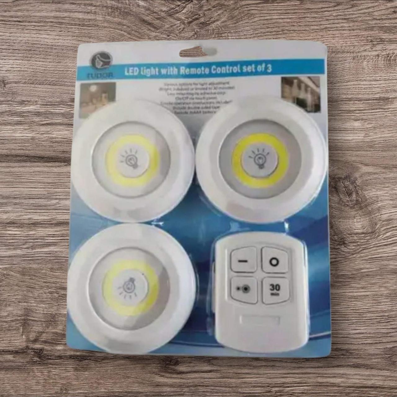 Світильники з пультом і таймером LED light with Remote Control Set (3 світильника), фото 1