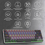 Клавіатура бездротова GamePro MK122RRed Swich Low, Dark Gray, фото 8