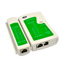 Тестер мережі, телефонного кабелю, RJ45 RJ11 зелений, фото 4