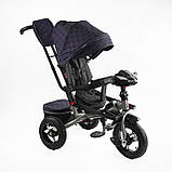 Дитячий триколісний велосипед коляска з пультом і поворотним сидінням Best Trike 6088 F-702-15 Фіолетовий, фото 3