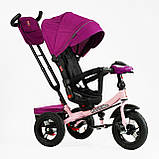 Дитячий триколісний велосипед коляска з пультом і поворотним сидінням Best Trike 6088 F-736-07 Фіолетовий, фото 3
